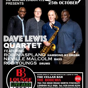 Dave Lewis Quartet - Sunday 25th October 2026